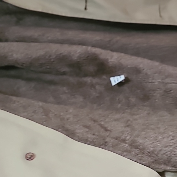 Botany 500 Double Breasted Faux Fur Lined Trench Coat w/Belt Men's Beige Vintage - Picture 7 of 10